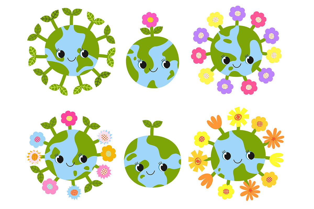 Cute Earth Day Clipart Set: Kawaii, an Object Illustration by the_myro (Photo 4 of 9)