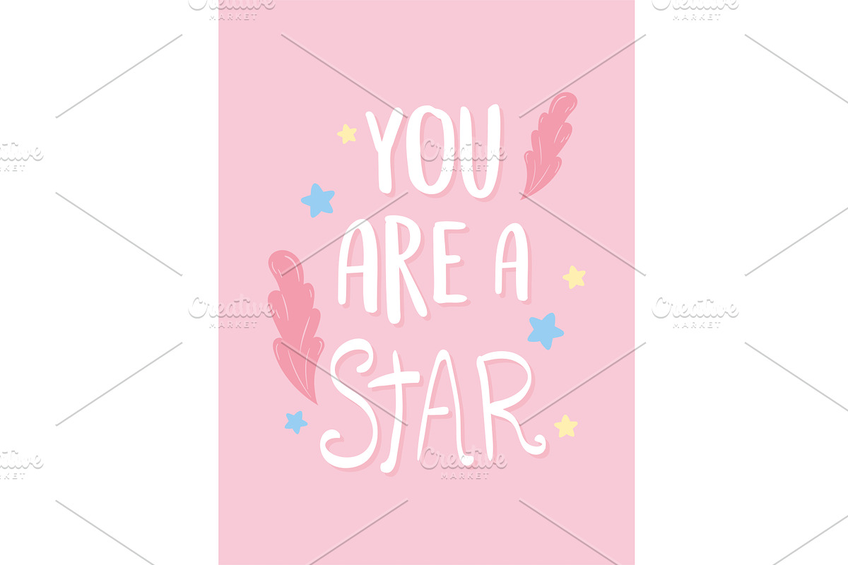 affirmation and inspirational card, an Object Illustration by studiogstock