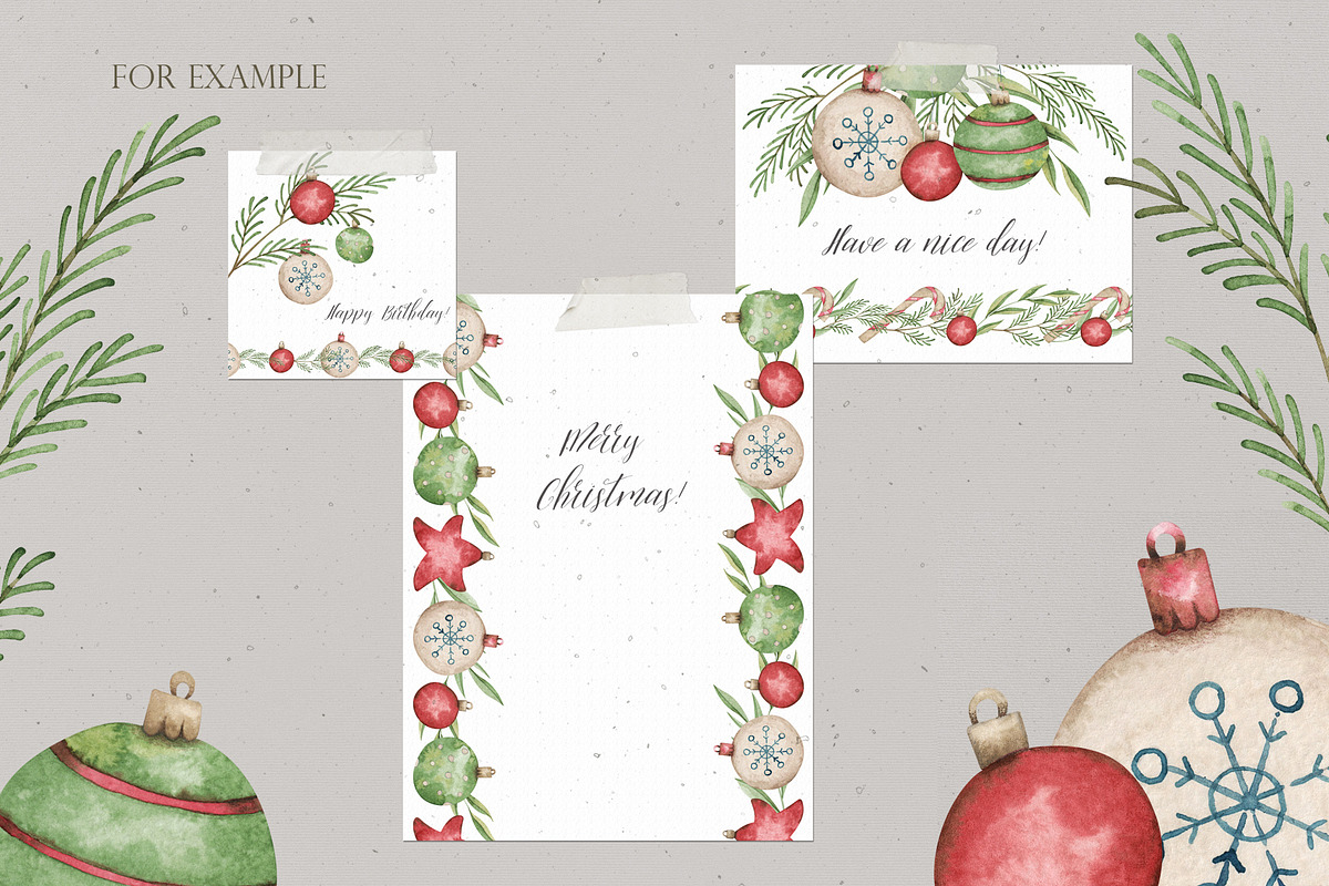 Watercolor Cozy Christmas set, an Illustration by OrangePeafowlArt (Photo 9 of 15)