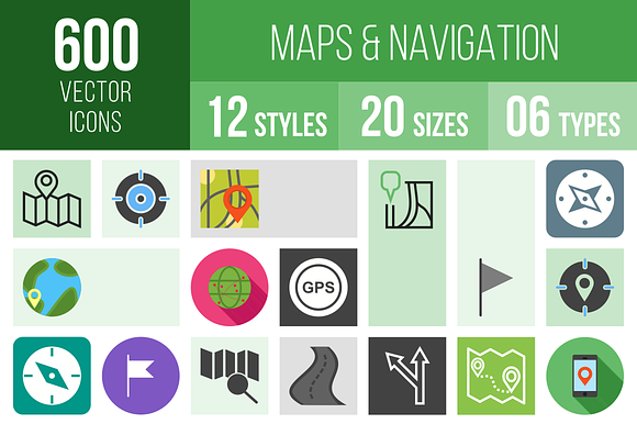 600 Maps Navigation Icons