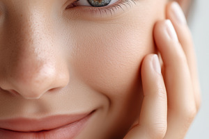 Close up of a young woman with clear, a Beauty & Fashion Photo by MistyDay