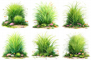 Watercolor Spring Green Grass Clipar, an Illustration by Daily.Designs (Thumbnail 6 of 8)