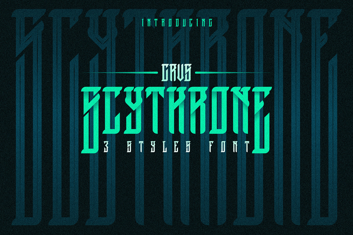 GRVS Scythrone Font, a Font by GRVS Studio (Photo 1 of 5)