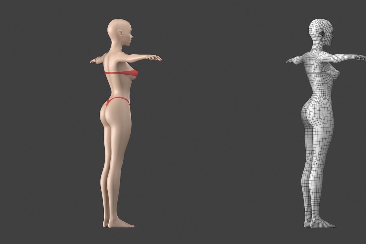 Stylized Female 01 T-Pose Base Mesh, a Characters & Person 3D Model by VK Studio (Photo 5 of 28)