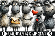 Funny Valentine Sheep Clipart, an Illustration by Designking (Thumbnail 1 of 5)