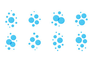 Blue soap bubbles isolated on white, an Illustration by GraphiShop