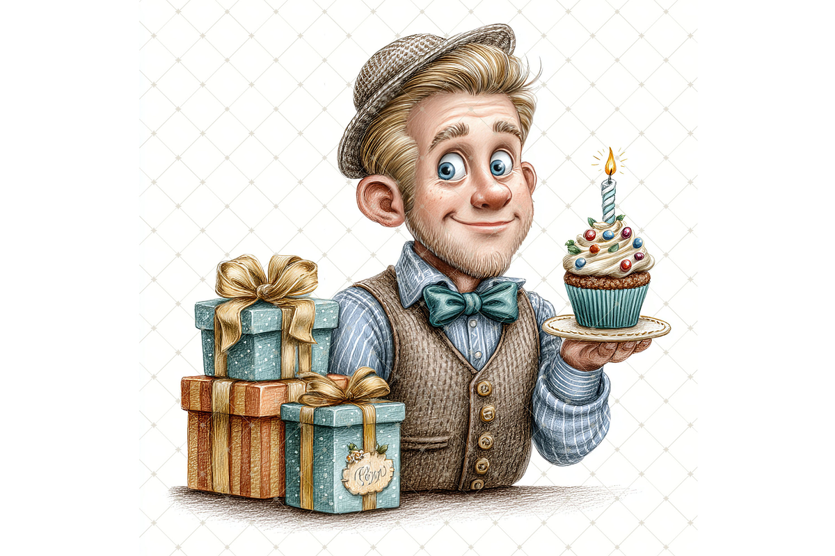Birthday Man Clipart JPG, an Illustration by Memories By Lea (Photo 12 of 19)