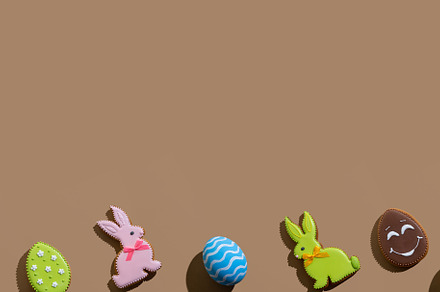 easter banner festive ornament bunny eggs brown, a Holiday Photo by Photo Drive Studio