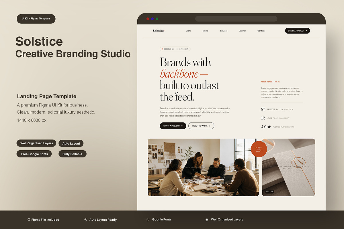 Creative Branding Studio Website, an UI Kit Template by Pitchlook.Studio (Photo 1 of 3)
