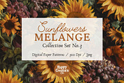 Sunflowers Melange Digital Papers #3, a Pattern Graphic by Happy Creators Co. (Thumbnail 1 of 7)