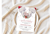 Christmas Theme Baby Shower Bundle, an Invitation Template by Stellalunarts (Thumbnail 2 of 9)