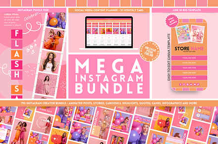 Colorful Instagram Mega Bundle, a Social Media Template by SunshineStudioBoutique