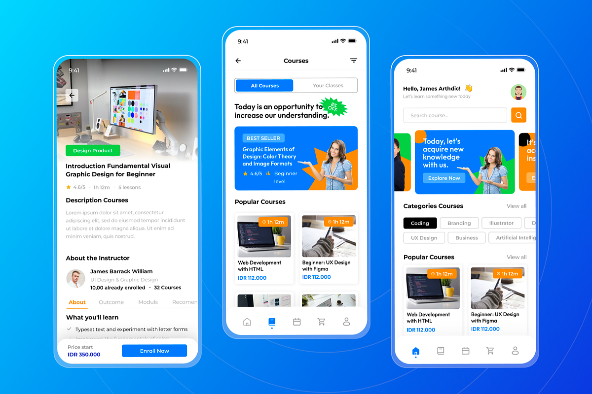 Academ Ease Course Mobile App UI Kit, an UI Kit Template by Annora Studio (Photo 2 of 3)