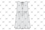 Low V Summer Dress Fashion Flat, a Shirt Mockup by haydenwentworth (Thumbnail 3 of 3)