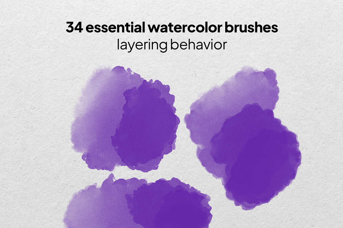 Procreate watercolor bundle, a Brush Add-On by Endete & Mazak brushes (Photo 6 of 10)