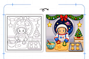 Bold Easy Christmas Space Coloring, a Seasonal Illustration by Design Station (Thumbnail 6 of 8)
