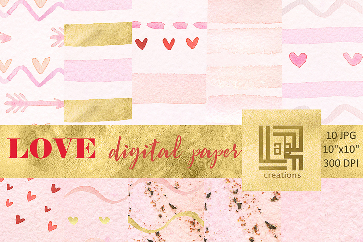 Love digital  watercolor paper, a Decorative Illustration by LABFcreations (Photo 1 of 4)
