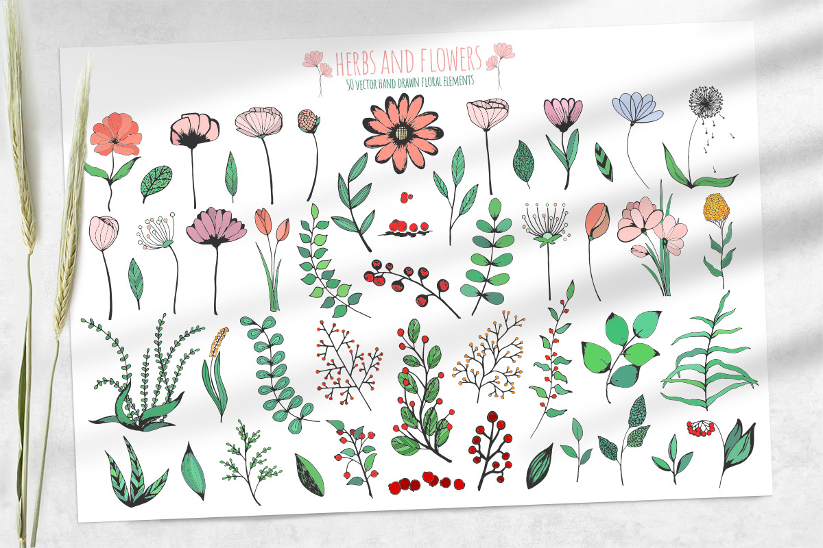 Floral Elements. Seamless Patterns., an Illustration by Diana Kovach (Photo 9 of 10)