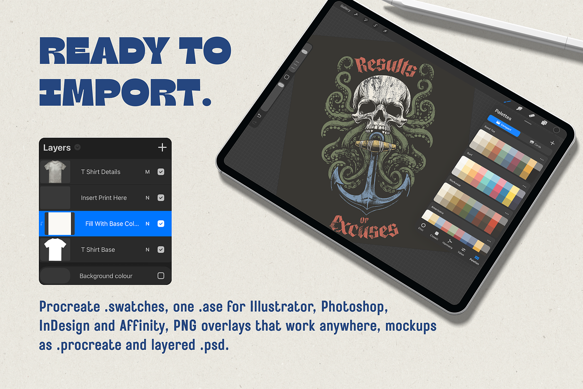 T-Shirt Merch Print Kit + Mockups, a Palette Add-On by Rebus Illustration (Photo 8 of 9)