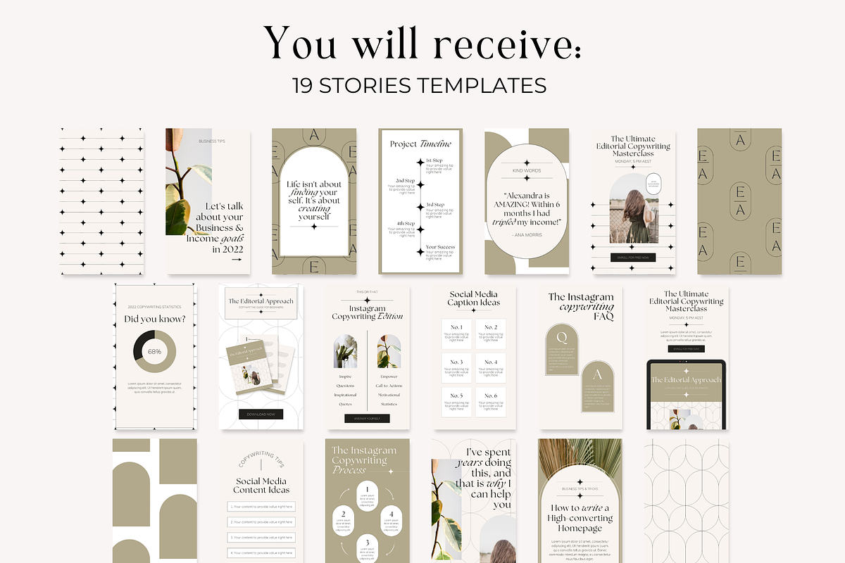 Instagram Story Templates Luxe Canva, a Social Media Template by HerstedHertz (Photo 2 of 7)