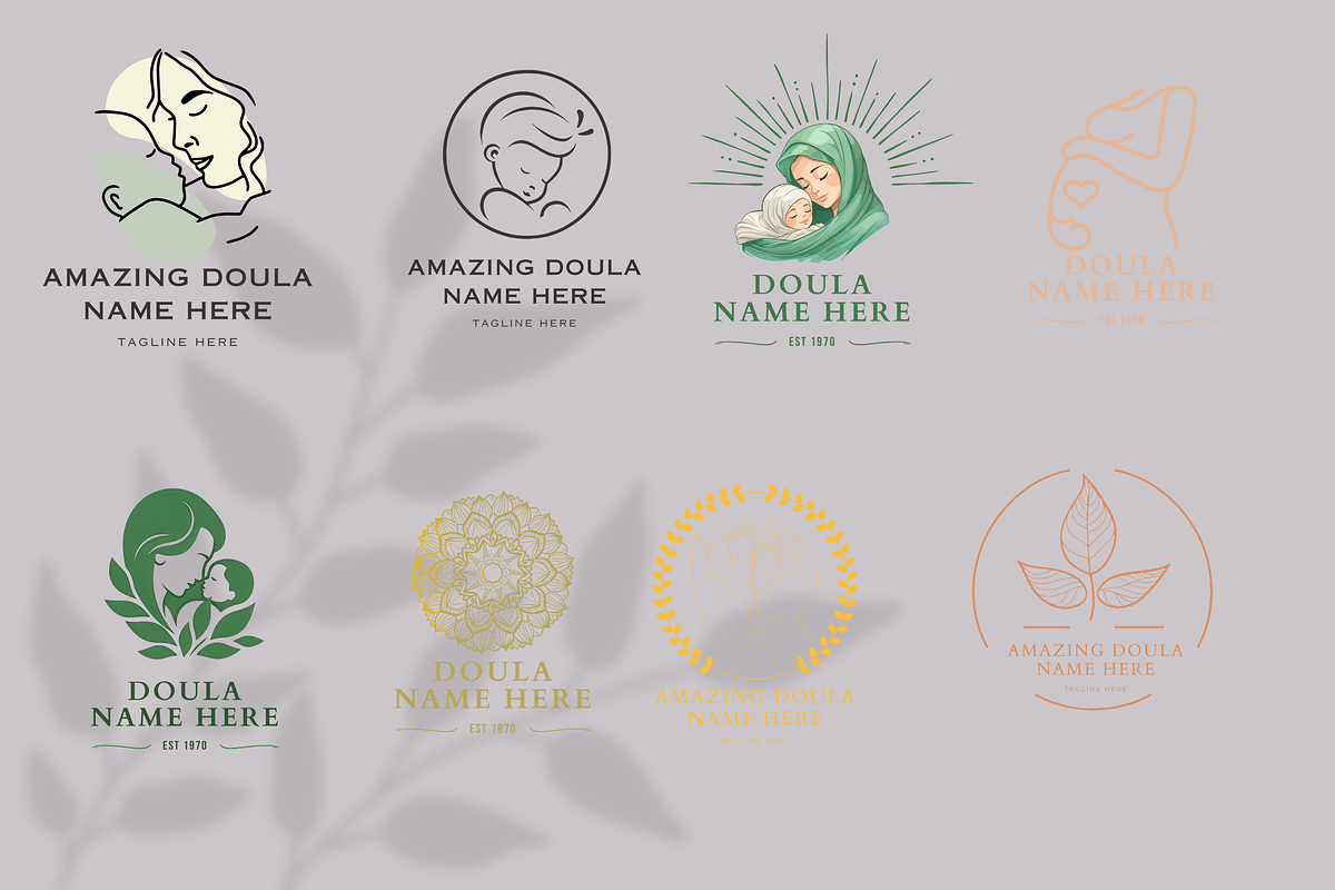 POSTPARTUM DOULA LOGOS TEMPLATES, a Branding & Logo Template by Daring Digies (Photo 2 of 7)