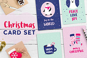 Cute Christmas Card Set, a Card Template by ClementineCreative (Thumbnail 1 of 6)