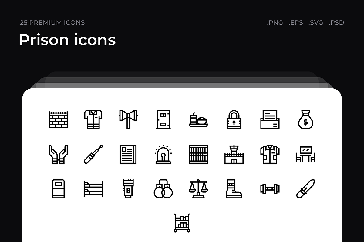 Prison icons, an Outline Icon by Wencory