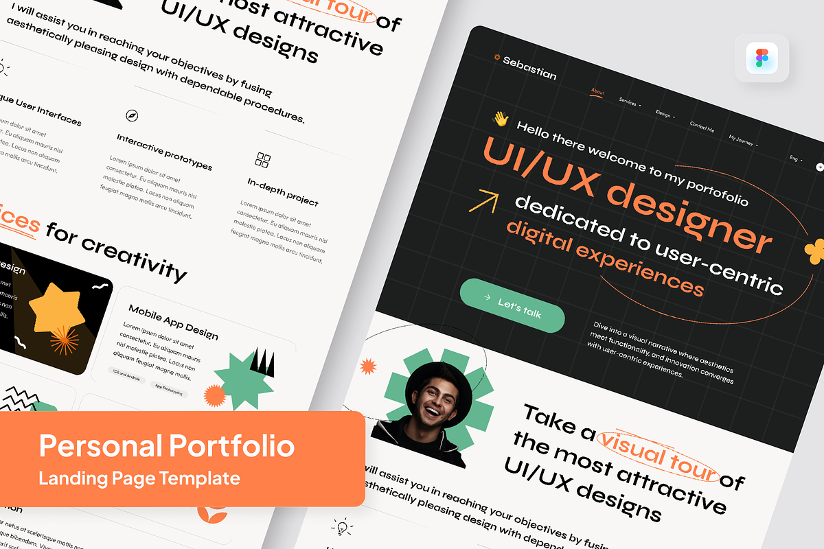 CreativePop - Portfolio Landing Page, a Landing Page Template by SquidPixey (Photo 1 of 5)