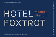 Hotel Foxtrot - Modern Stencil, a Font by Creative Type (Thumbnail 1 of 9)
