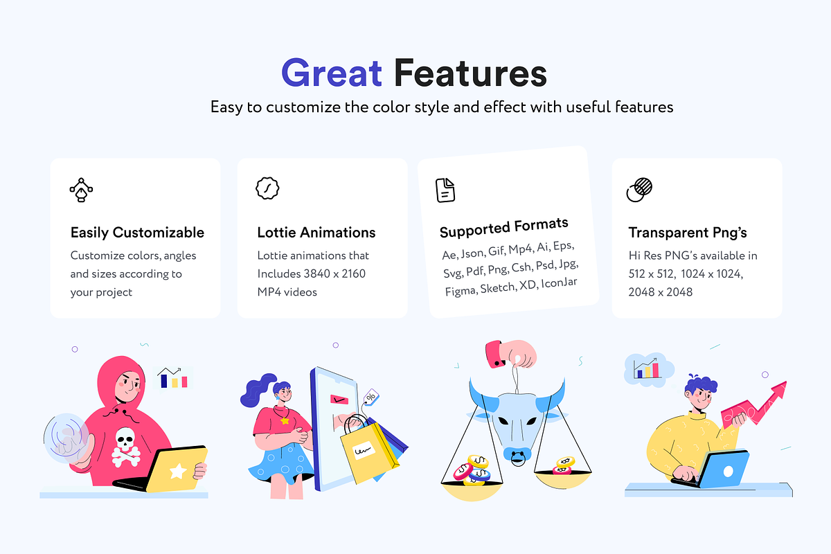 Animated Trading Mini Illustrations, a Person Illustration by Prosymbols (Photo 2 of 11)