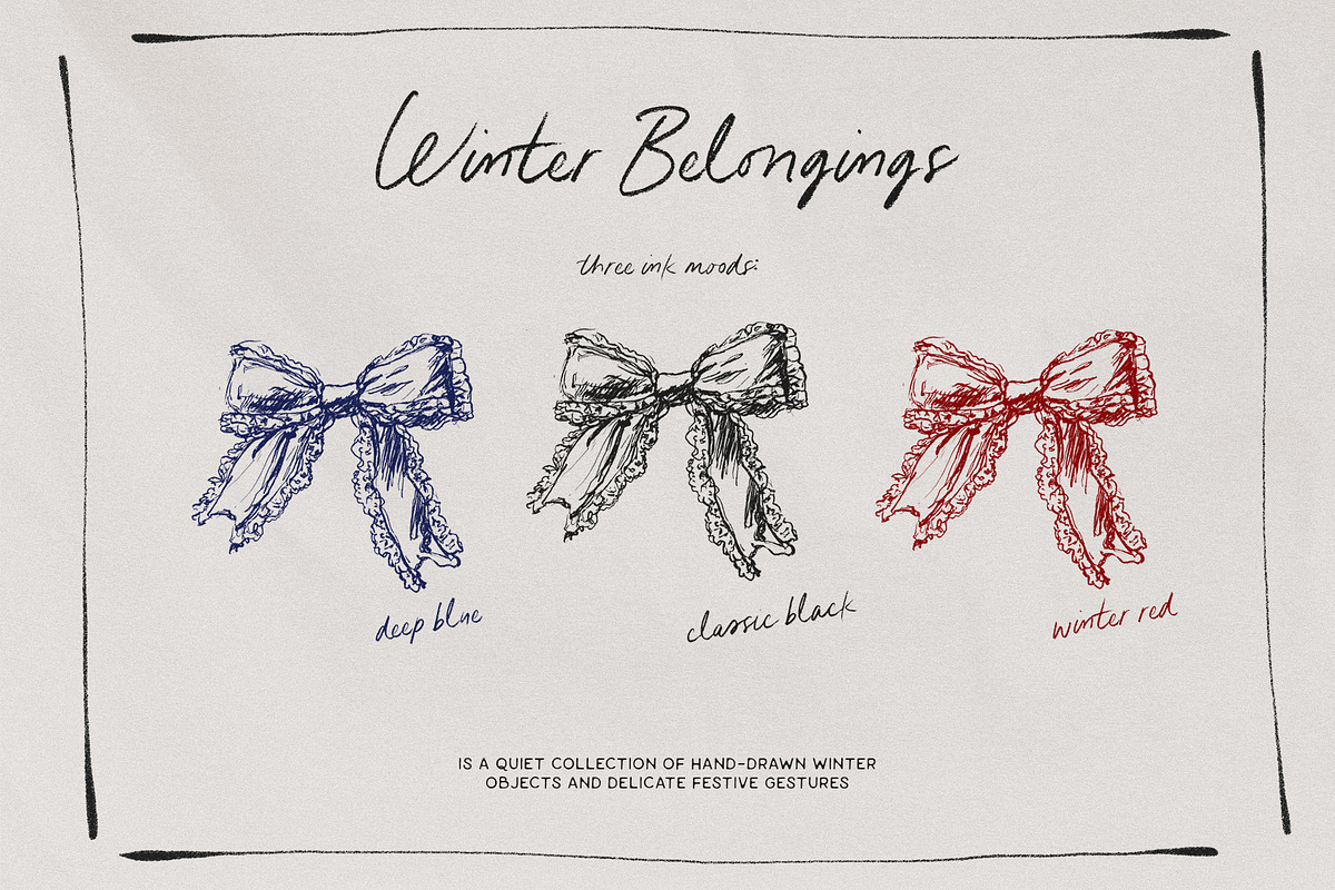Winter Belongings: Holiday Line Art, a Seasonal Illustration by Purple (Photo 13 of 15)