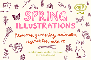 Spring & Gardening Illustrations