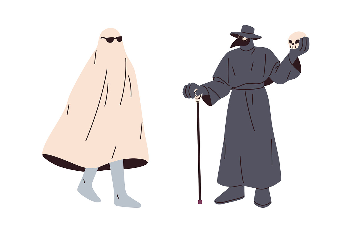 Halloween people set + patterns, a Person Illustration by Good Studio (Photo 2 of 19)