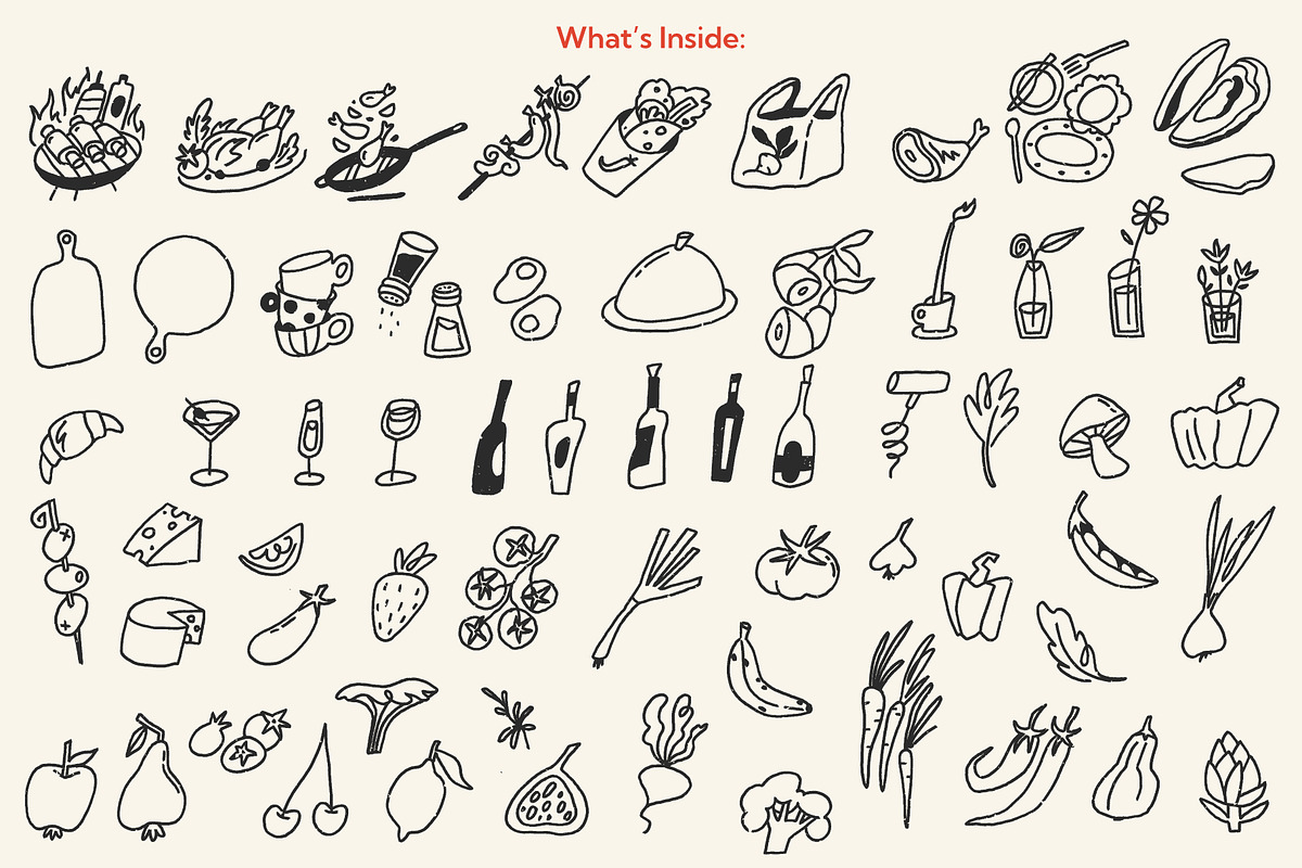 Doodles & Noodles: Ink Food Pack, a Food Illustration by Olly Kava (Photo 4 of 11)