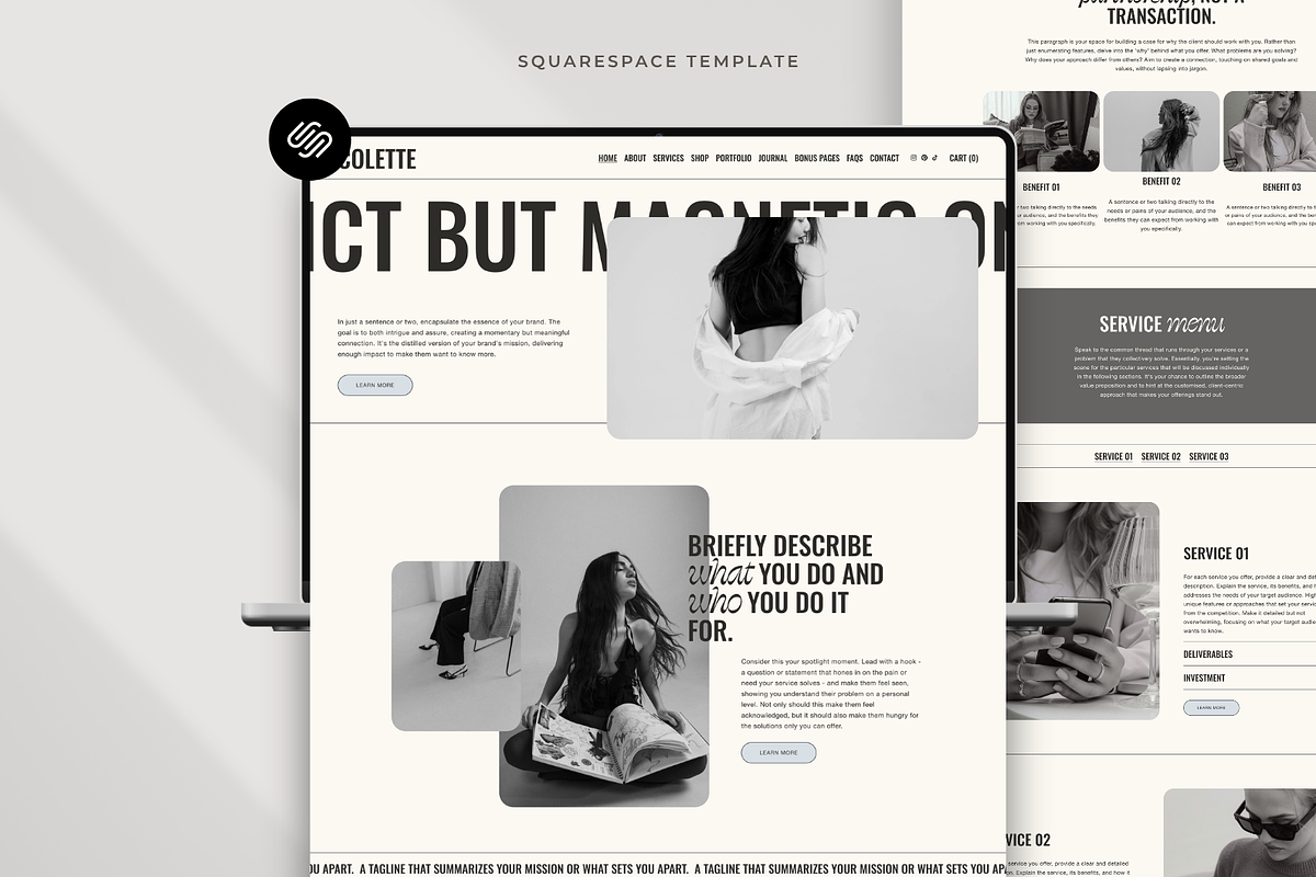 Squarespace Website Template Colette, a Squarespace Template by Candor Templates (Photo 1 of 20)