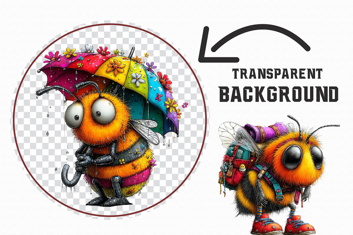Whimsical Honey Bee Clipart, an Illustration by Libby Wishes (Photo 5 of 6)