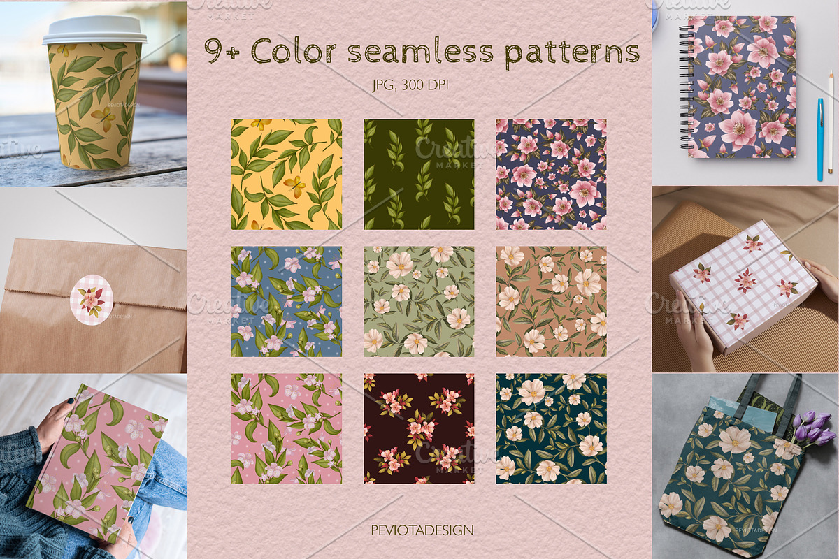 Summer flowers and leaves collection, a Pattern Graphic by Peviotadesign (Photo 7 of 8)