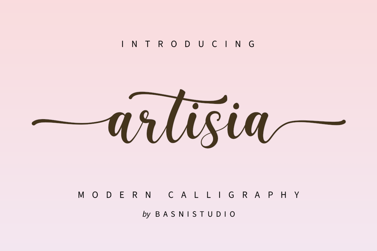 Artisia a Modern Calligraphy Font, a Script Font by Basnistudio (Photo 1 of 7)