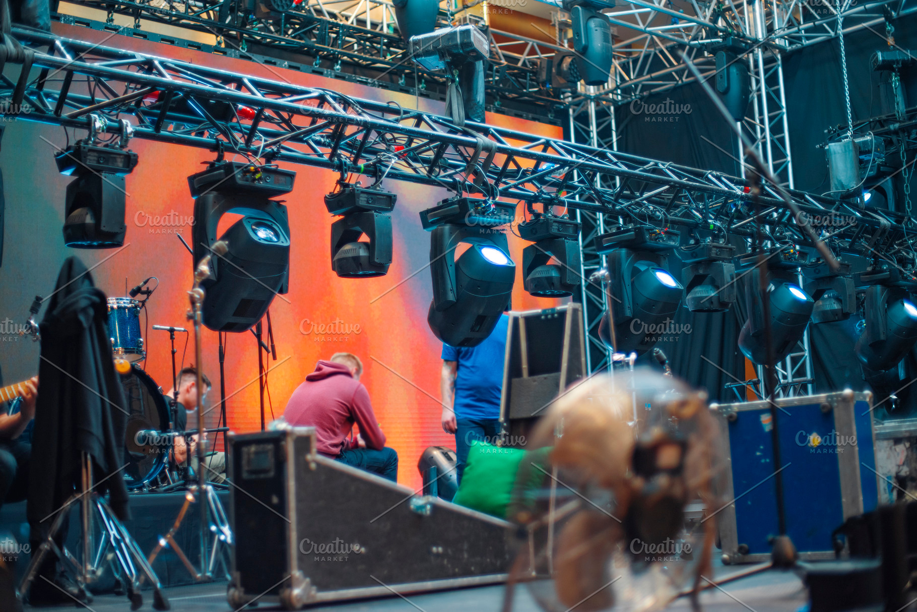 preparing the stage before the concert, a Photo by Pictures for you!!!!!!!!!