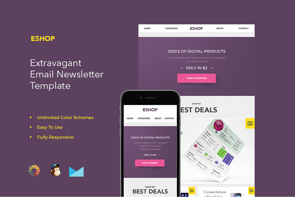 14 Email Newsletter Templates Bundle, an Email Template by ZippyPixels (Photo 8 of 15)