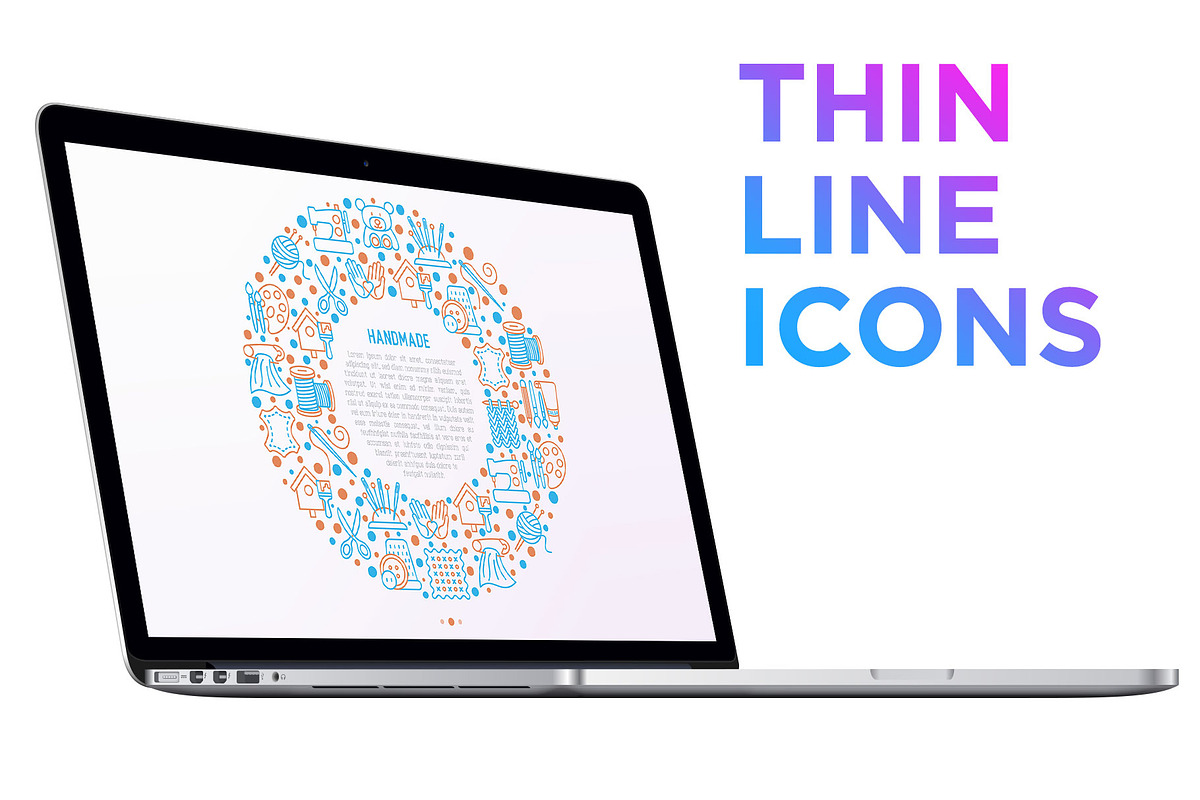 Handmade | 16 Thin Line Icons Set, an Outline Icon by Alex Blogoodf (Photo 9 of 11)