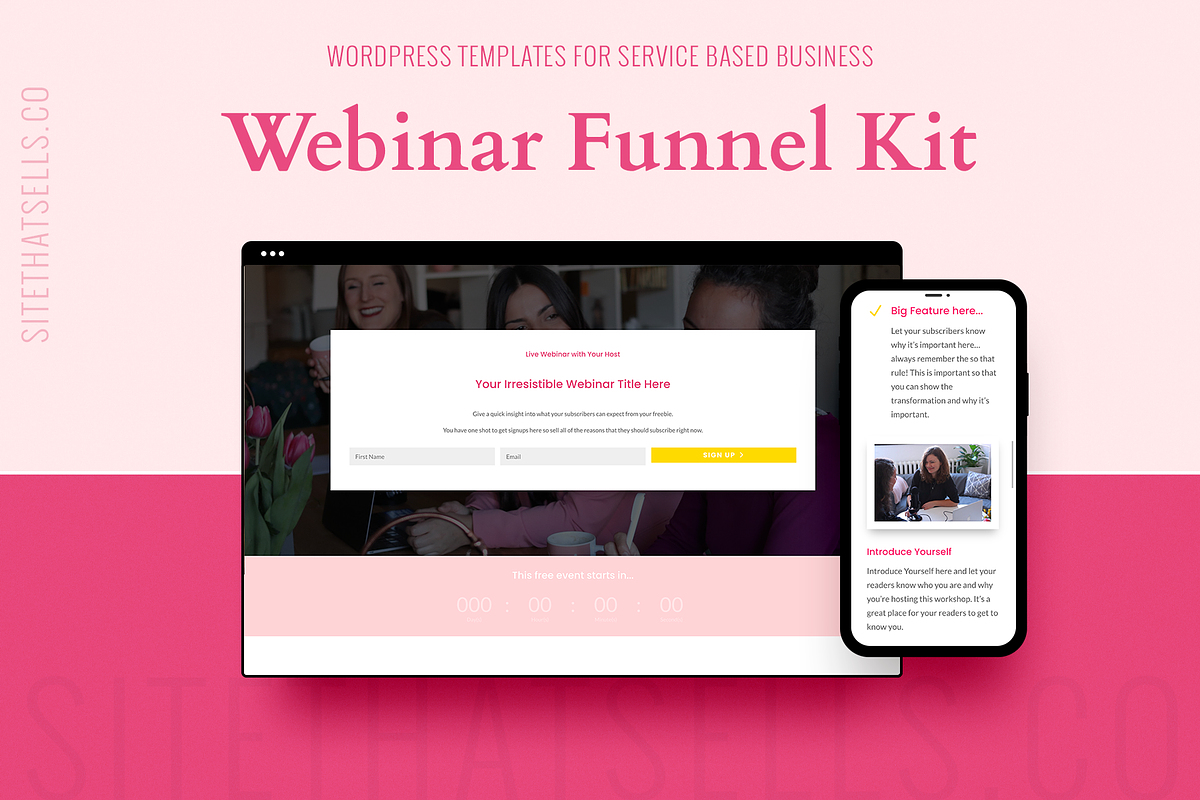 Course Webinar Sales Funnel Template, a WordPress Template by Site That Sells (Photo 1 of 3)