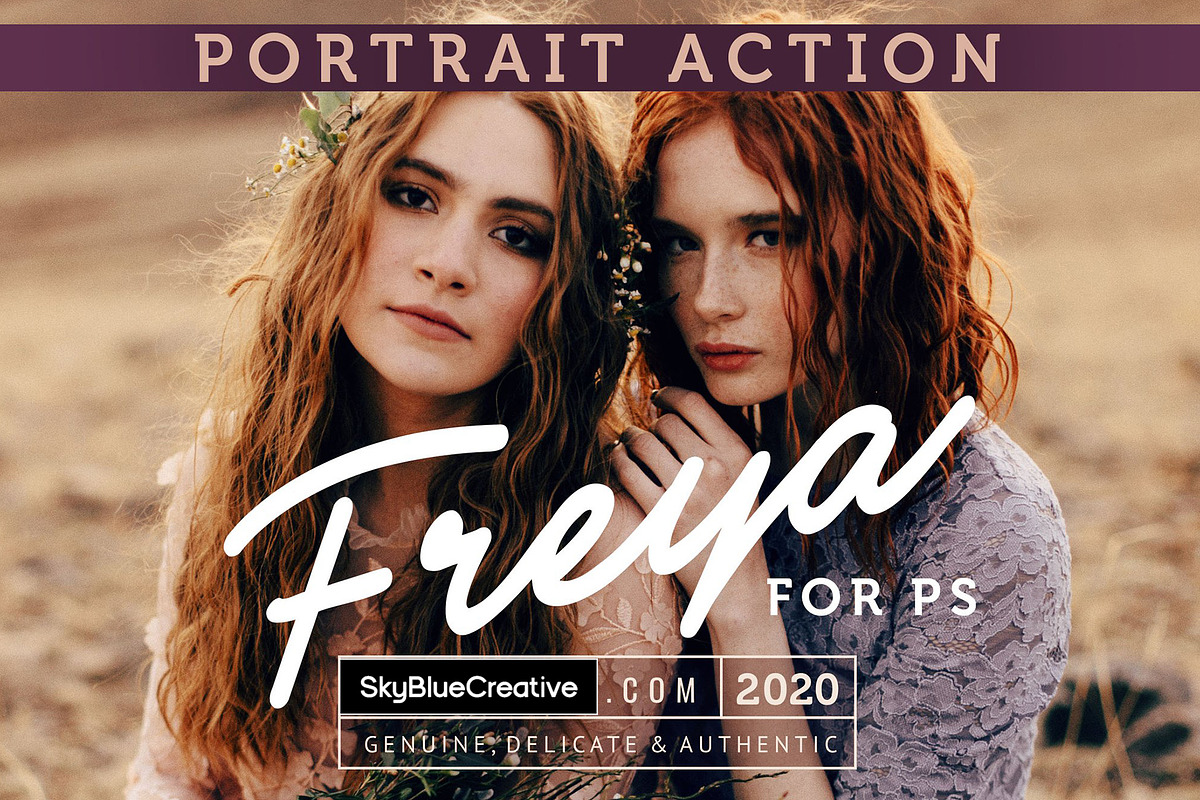 Freya Portrait Action for Photoshop, an Action Add-On by skybluecreative (Photo 1 of 9)