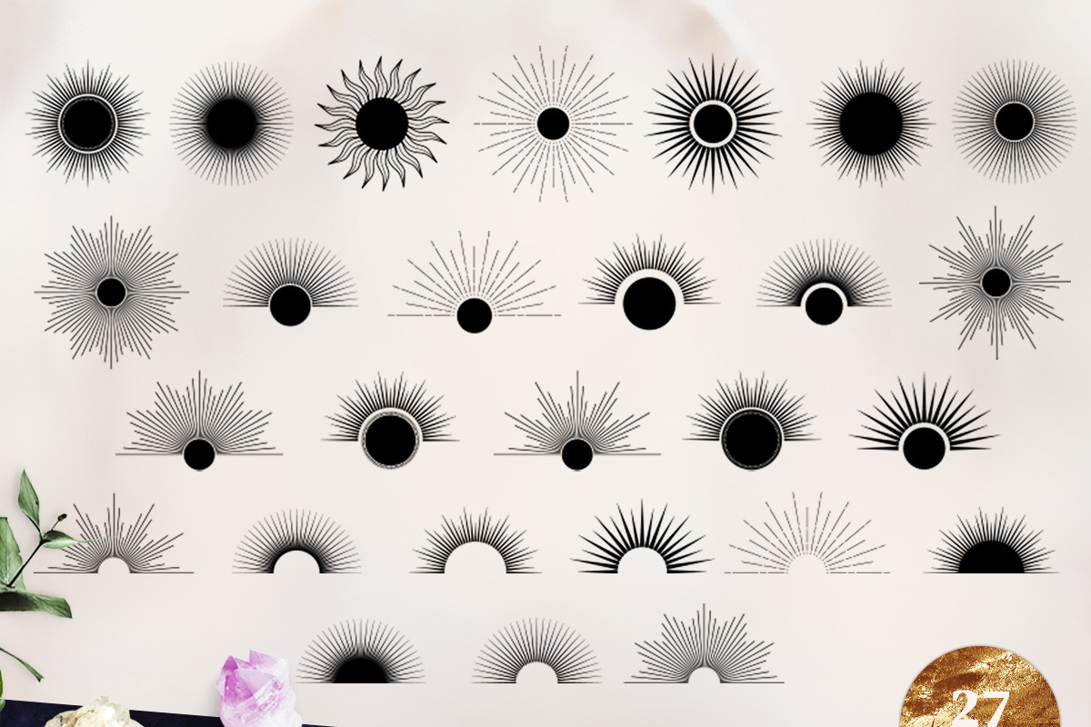 Sun, Moon, Sunbursts, Women's hands, an Object Illustration by Diana Kovach (Photo 3 of 9)