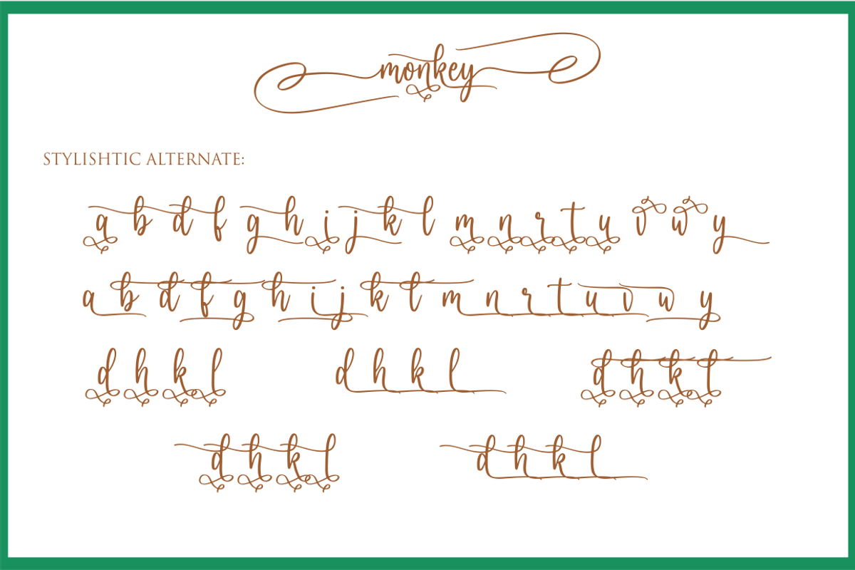 monkey, a Script Font by NJ Studio (Photo 9 of 10)