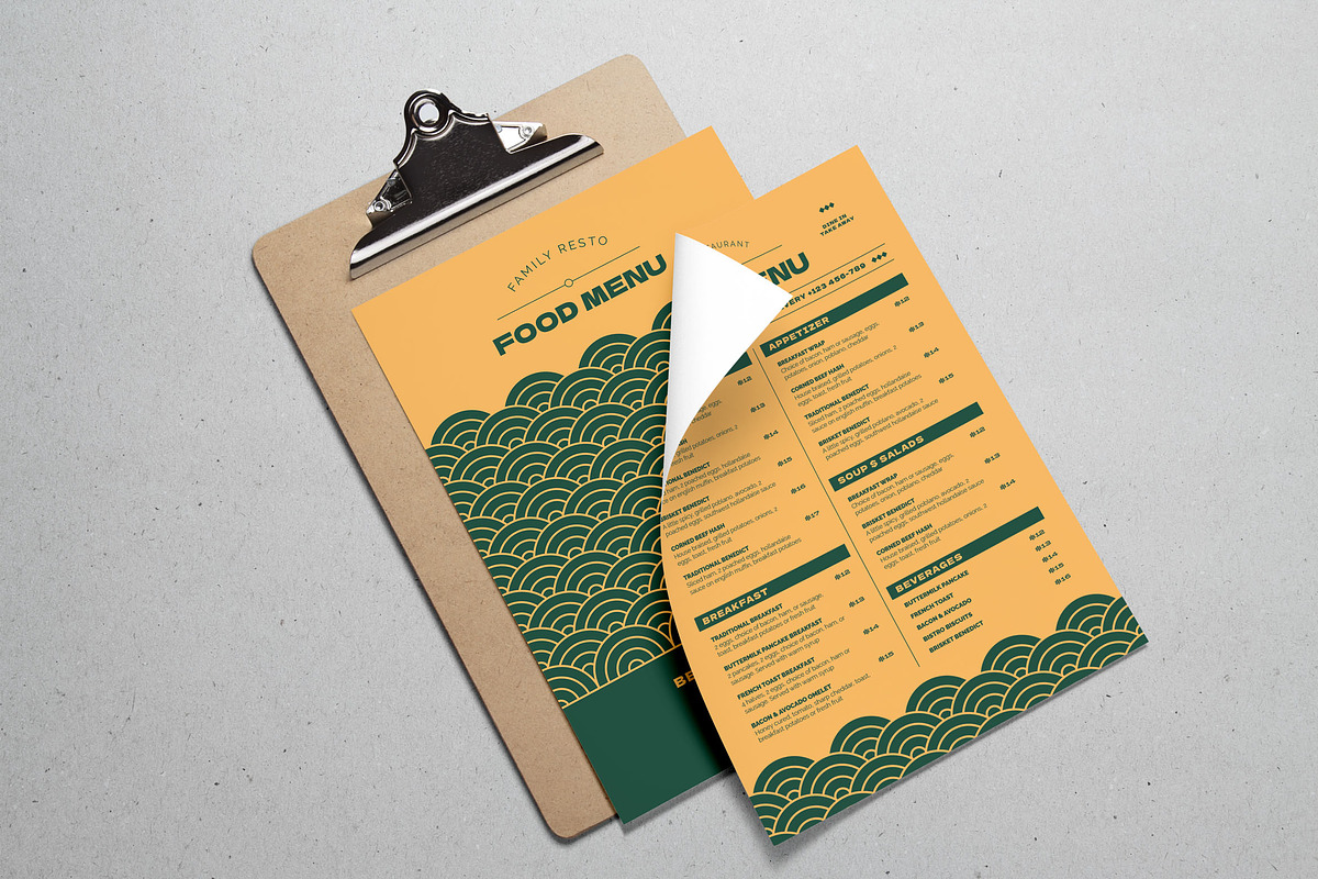 Food Menu Geometric Pattern