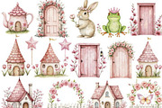 Watercolor Magical Garden Pink PNG, an Illustration by JackArt (Thumbnail 3 of 8)