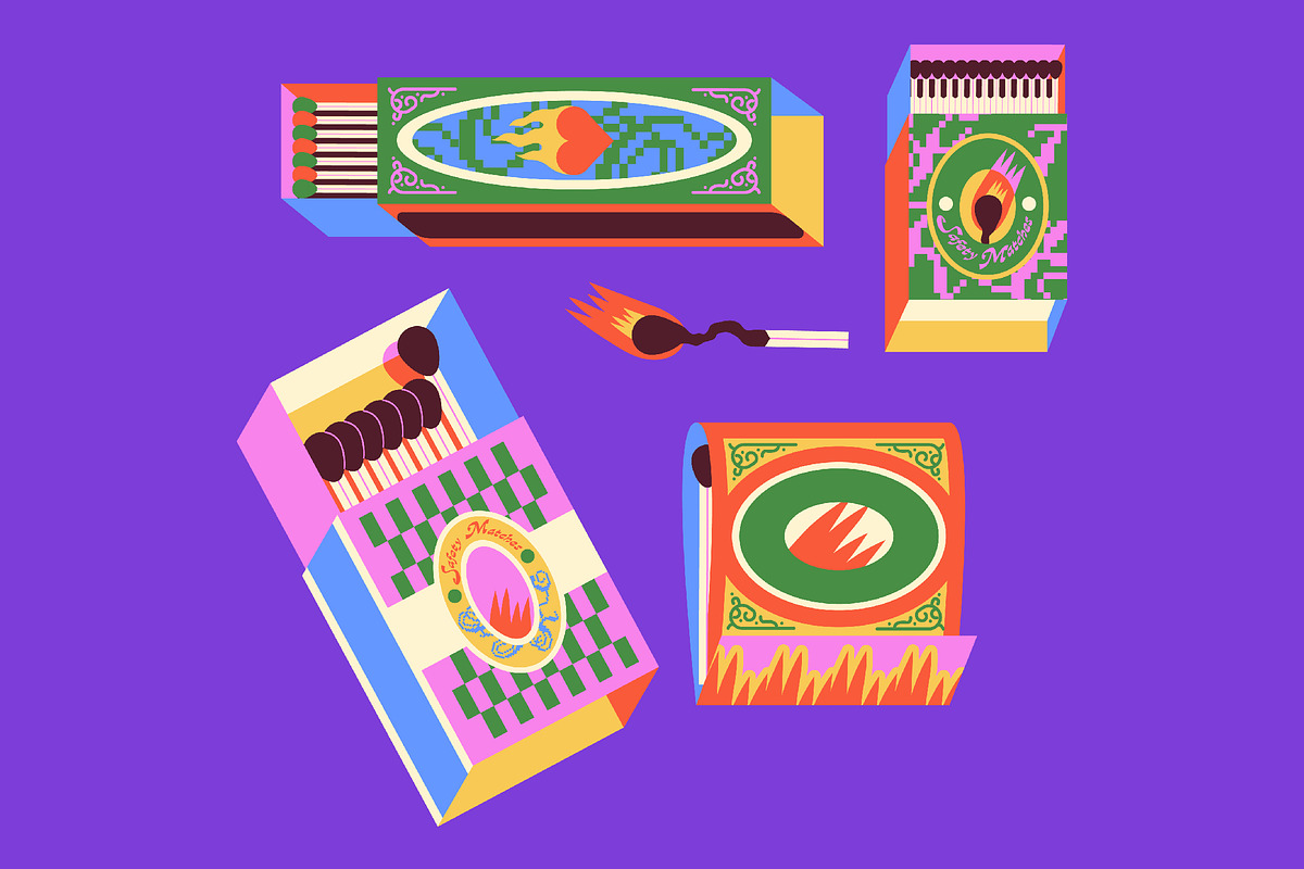 Matches Asset Illustration, an Object Illustration by graphicook