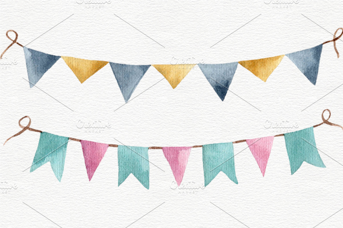 Birthday Party Clipart, an Illustration by Colibri Watercolor (Photo 3 of 5)
