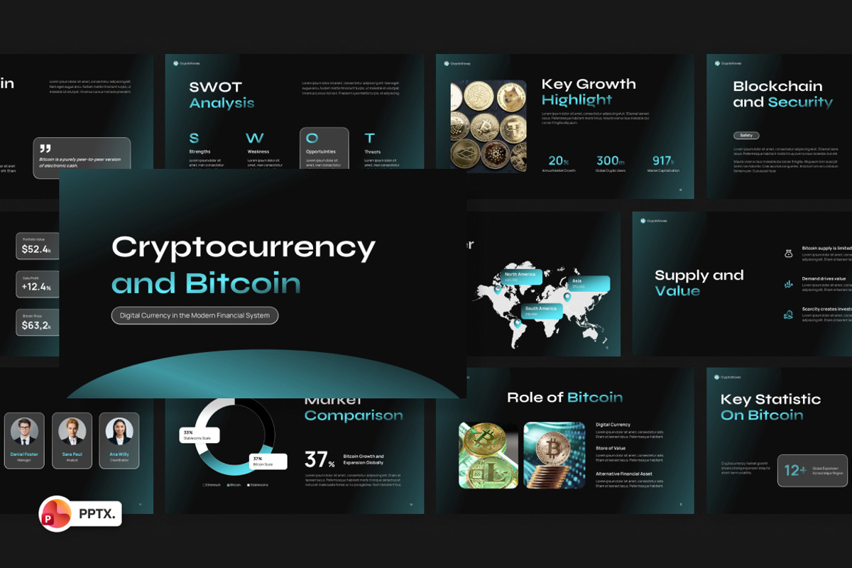 Cryptocurrency Bitcoin PowerPoint, a Presentation Template by Loin Studio (Photo 1 of 4)
